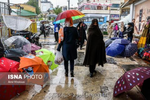 كاهش نسبی دما و بارش باران در نقاط مختلف كشور
