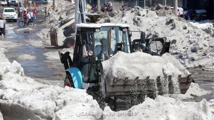 بارش 1 و نیم متری تگرگ تابستانی در مكزیك بعلاوه عكس